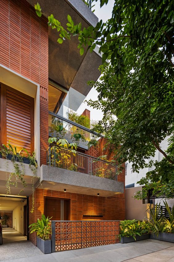 Terracotta tiled modern home